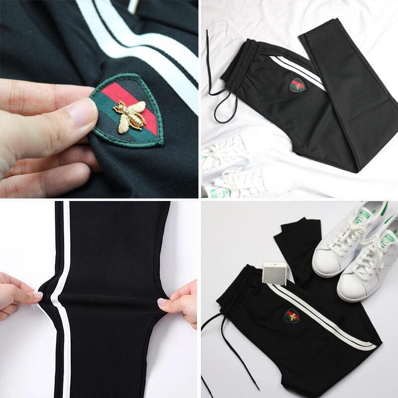 Quần legging kẻ sọc trắng con ong