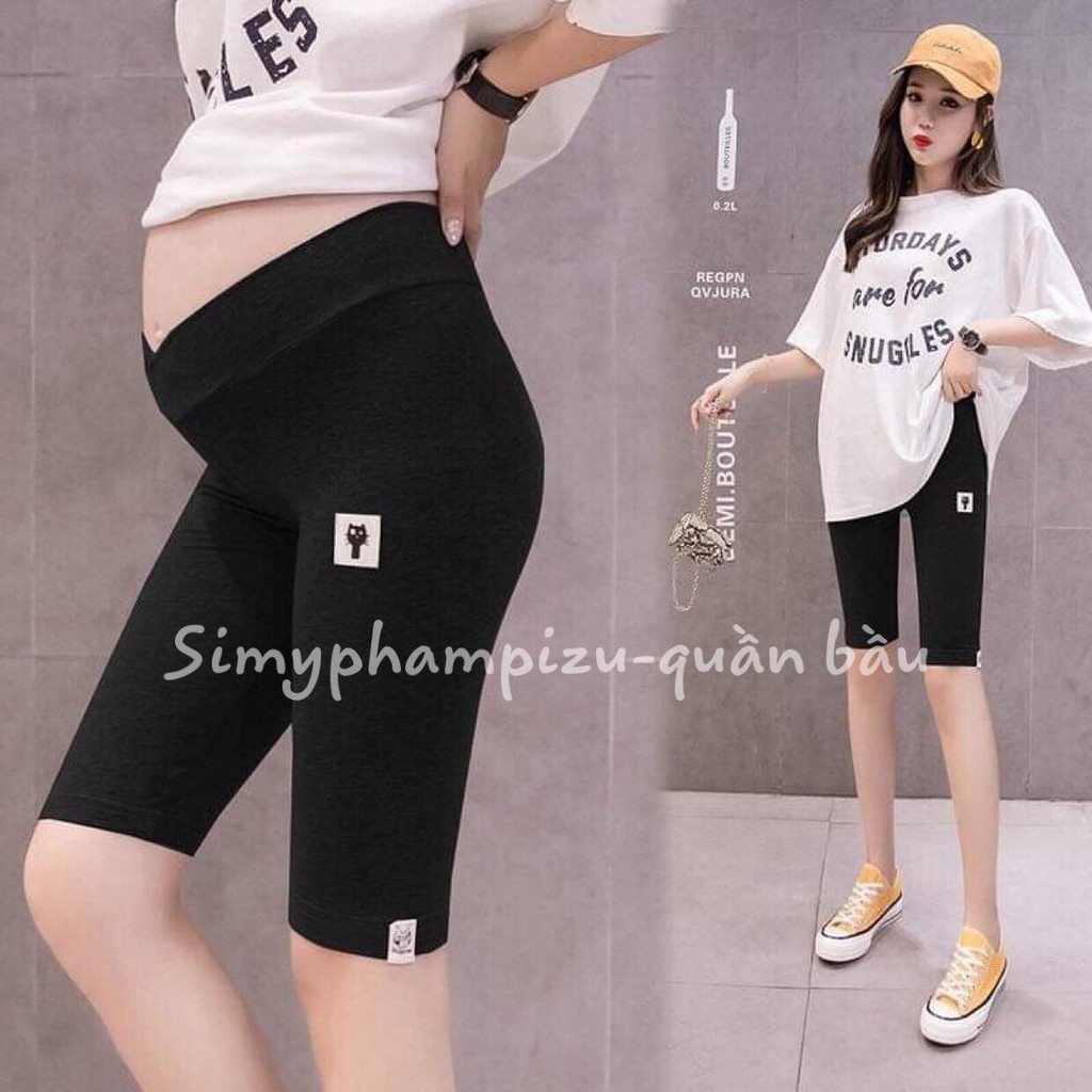 Quần bầu legging ngố cạp chéo mèo