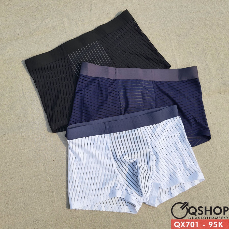 Quần lót boxer nam thun lạnh phối lưới QSHOP QX701