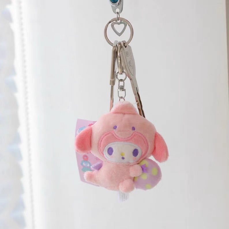 Sanrio Kuromi My Melody Cinnamoroll Móc Khóa Búp Bê Nhồi Bông Dễ Thương