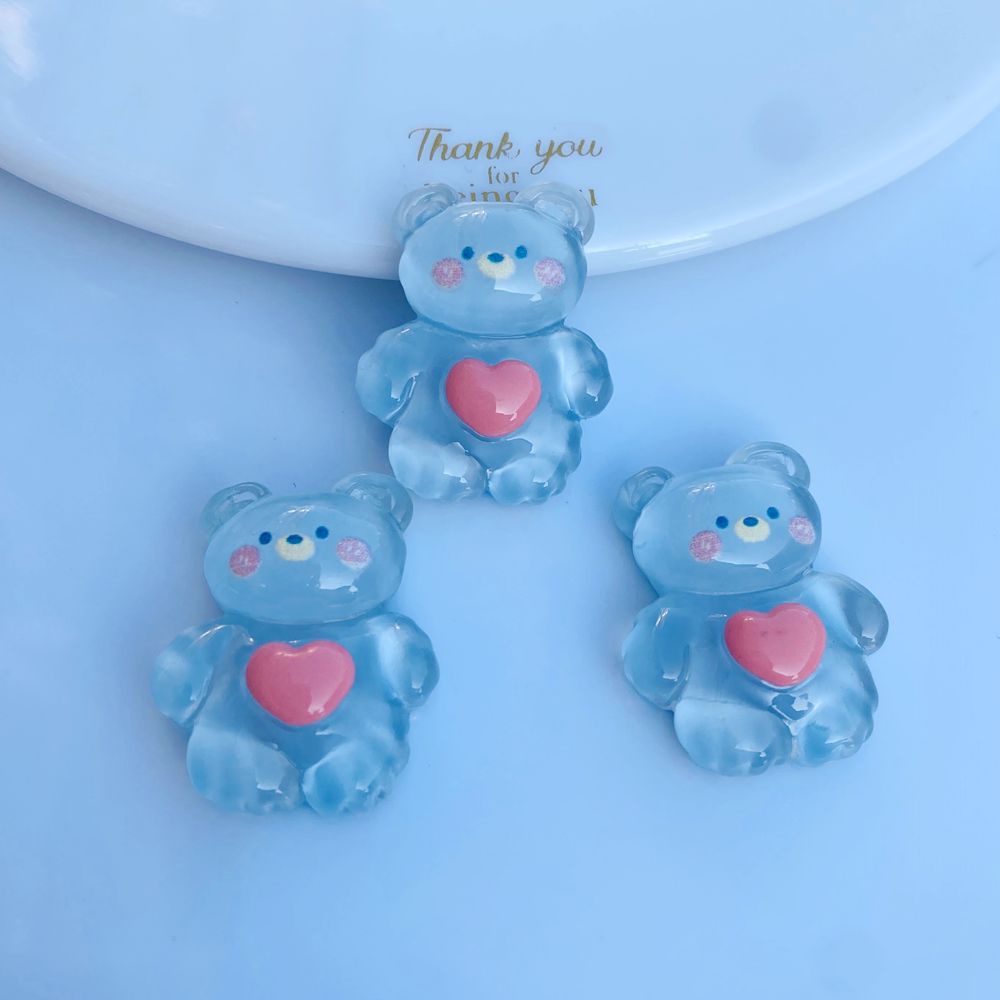 Bộ 10 Phụ Kiện Hình Ếch/Thỏ Bằng Nhựa Resin Trong Suốt Trang Trí Cho Điện Thoại