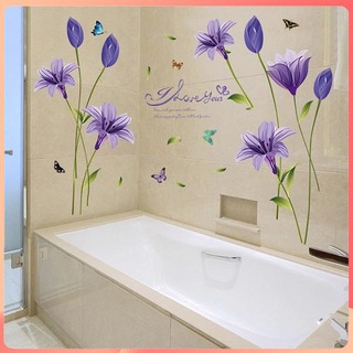 Decal Dán Tường Trang Trí, Decal Hoa Ly Tím