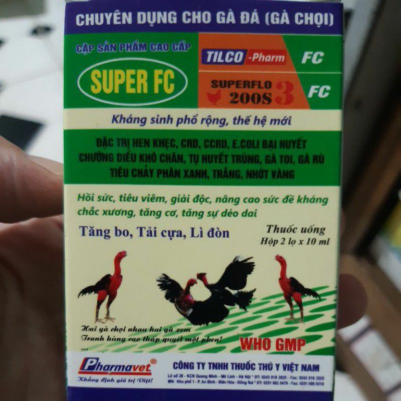 Bộ sản phẩm chuyên dùng cho gà chọi Super FC ( 2 lọ 10ml)