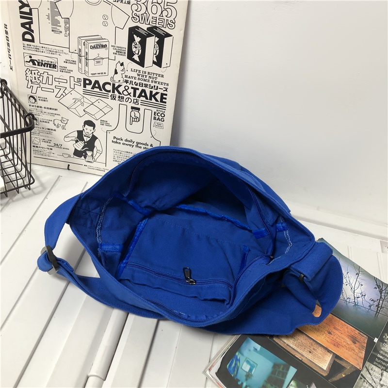 Túi đeo chéo PRETTYZYS ZF497 vải canvas phong cách Hàn Quốc 2021 xinh xắn cho nữ