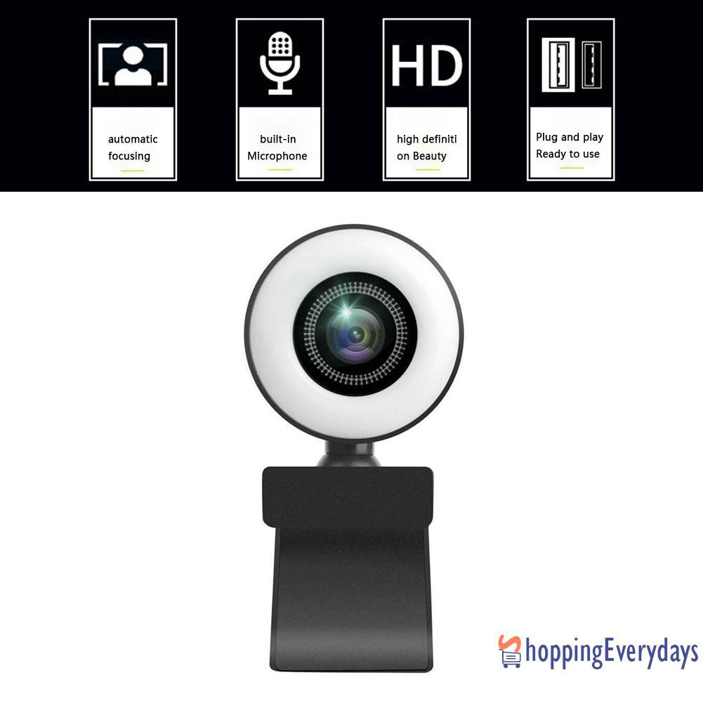 【sv】 1080P HD USB Webcam Web Camera with Ring Light Microphone for PC Live Video | BigBuy360 - bigbuy360.vn