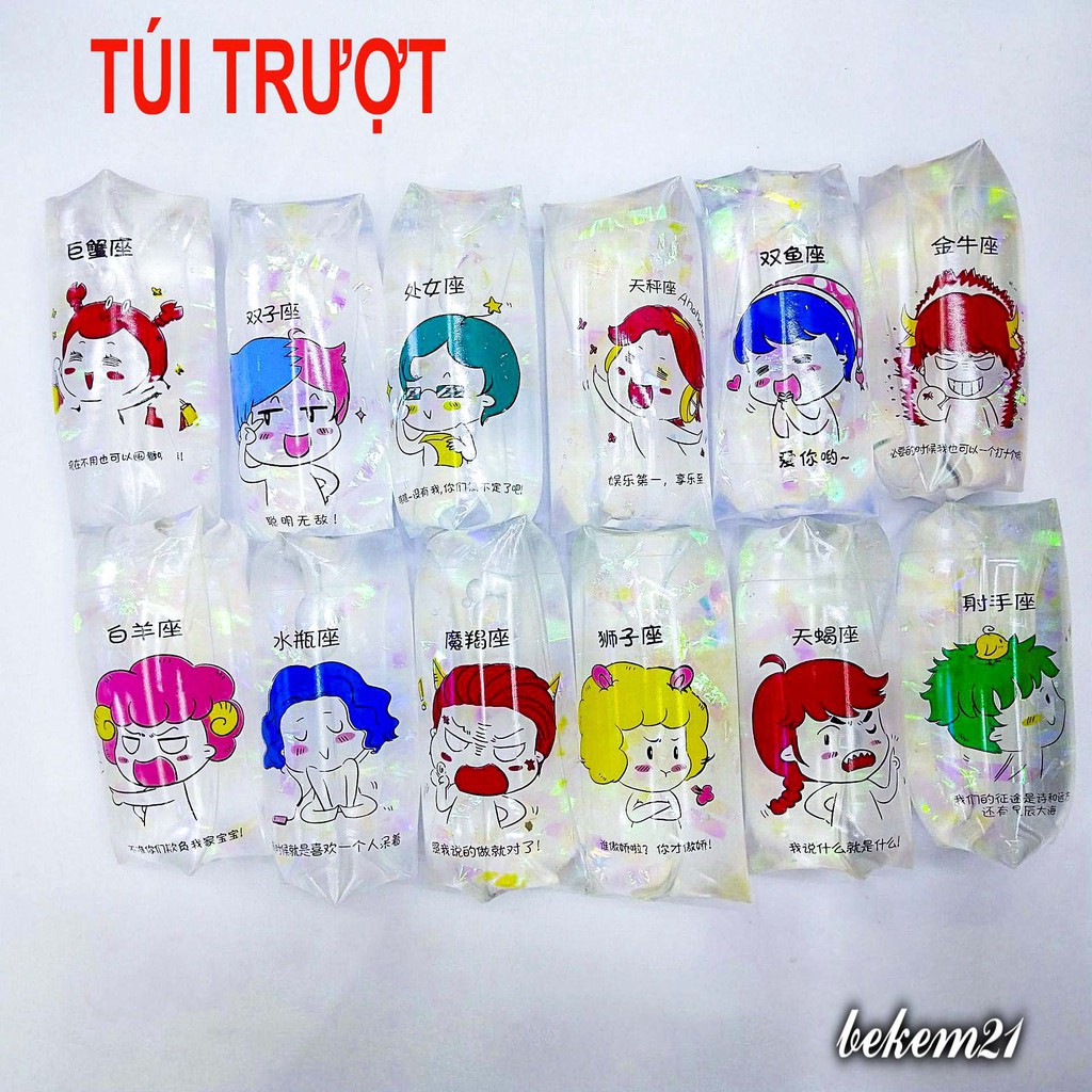 -Túi trượt bắt không dính- gudetama squishy mochi