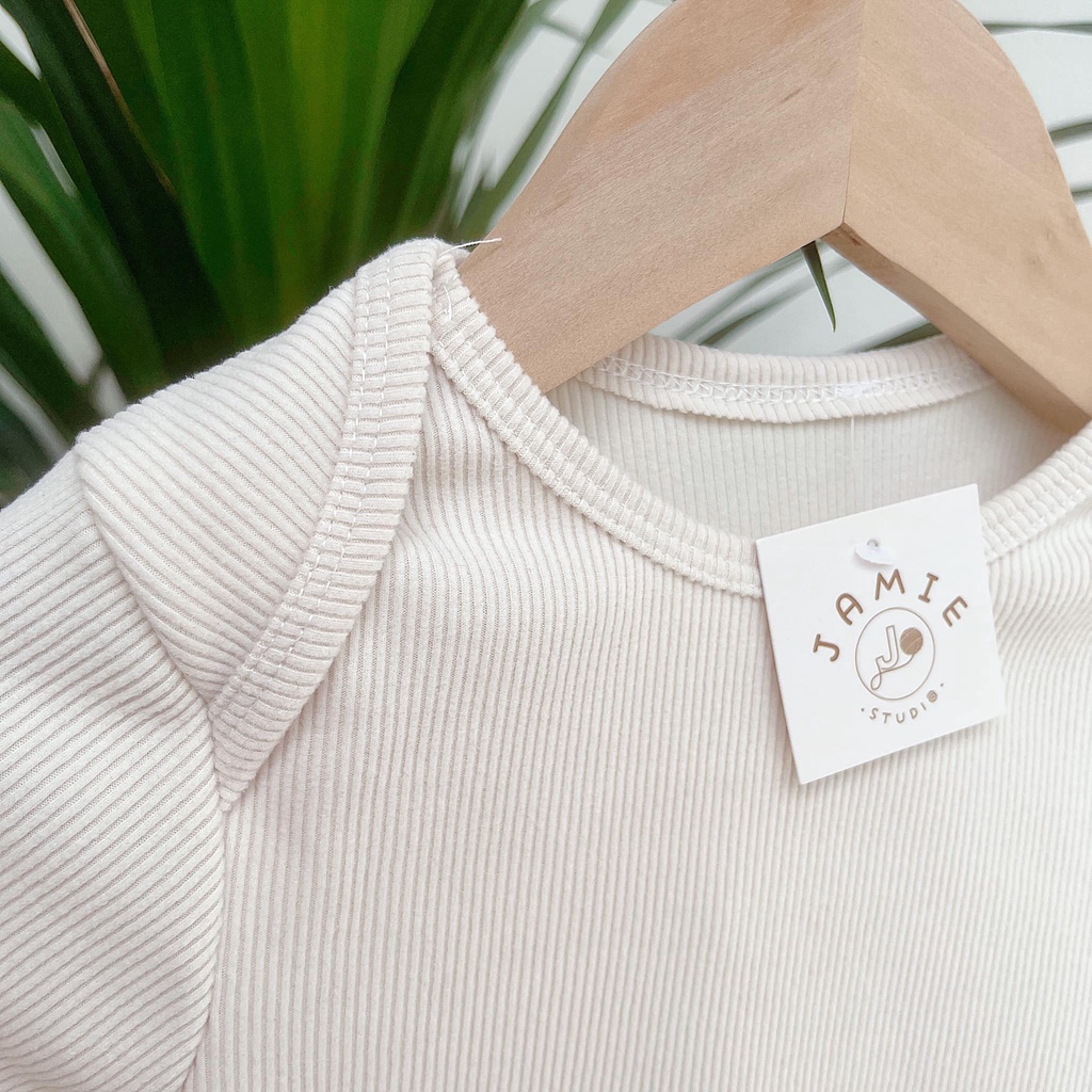 Bộ Quần Áo Thun Tăm Nhung Dài Tay Cổ Tròn Trơn Màu Dày Dặn Cho Bé Trai và Bé Gái Hàn Quốc Mẫu Basic