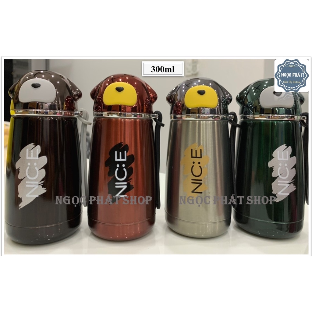 Bình Giữ Nhiệt Hình Gấu NICE Dung Tích 300ml [Loại 1]