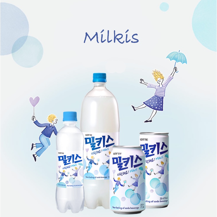 Nước Giải Khát Soda Có Ga Vị Sữa LOTTE Milkis (250ml/lon)