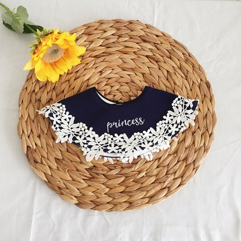 Yếm Ăn Vải Cotton Phối Ren Dễ Thương Dành Cho Bé Sơ Sinh