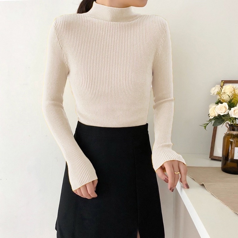 Áo len nữ cổ 3 phân cao cấp nhiều màu kiểu dáng Hàn Quốc | BigBuy360 - bigbuy360.vn