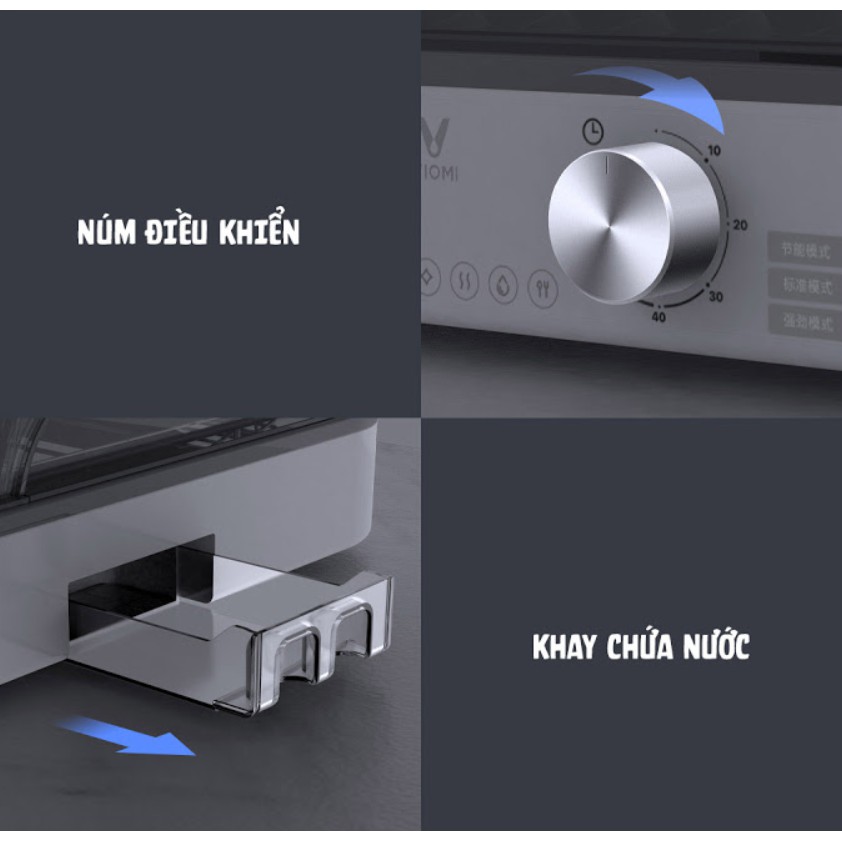Máy Sấy &amp; Khử trùng bát đĩa Viomi Disinfection Cabinet Diệt khuẩn cho nhà bếp tiệt trùng Thông minh Điện khô cỡ lớn nhỏ