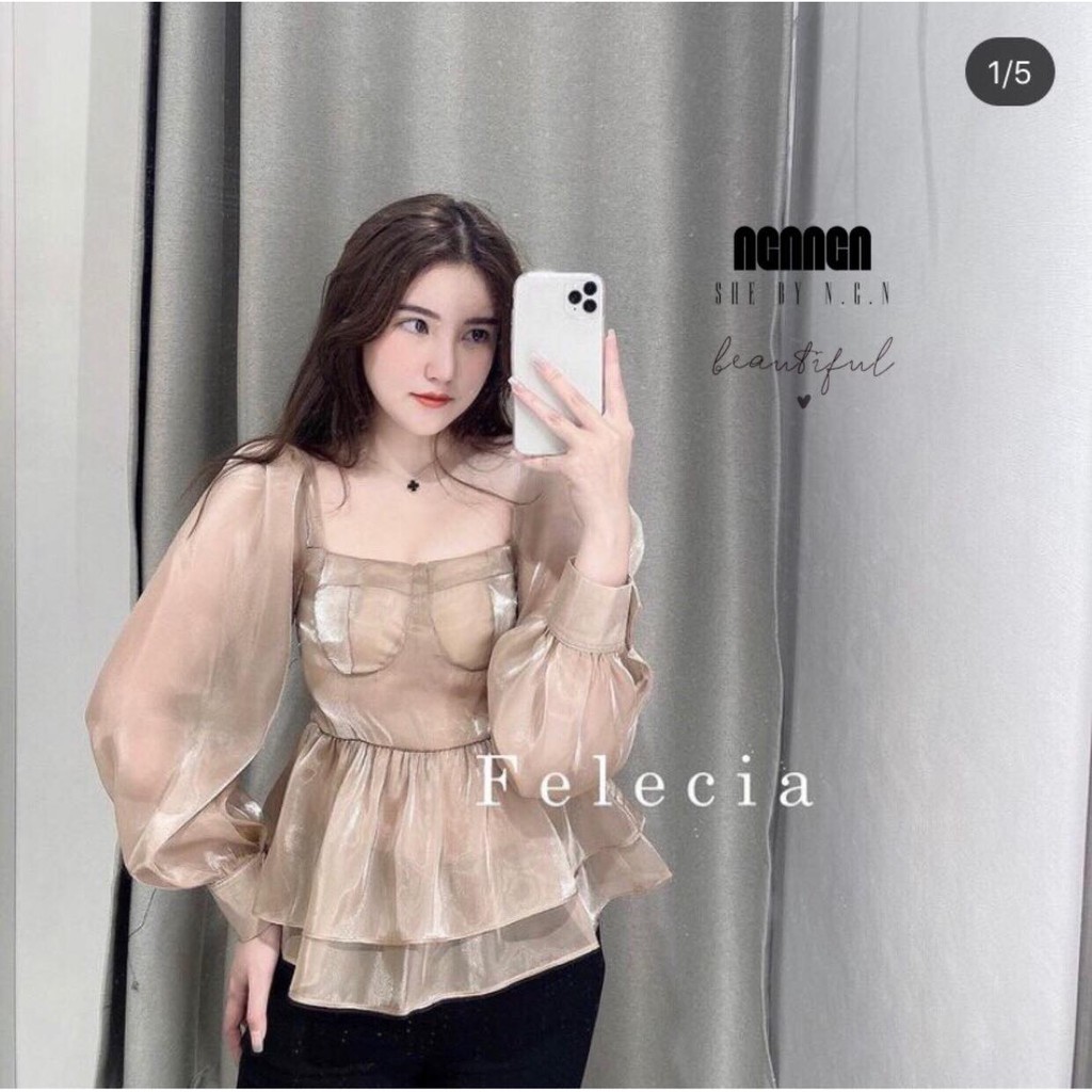 Áo tơ organza cúp ngực hàng loại 1