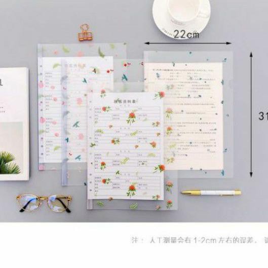 [SET 4] KẸP GIẤY, KẸP TÀI LIỆU RÚT GÁY HỌA TIẾT HOA CỎ