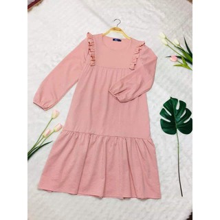 Đầm bầu xinh 💗 FREESHIP 💗 váy hồng vải đũi loại 1