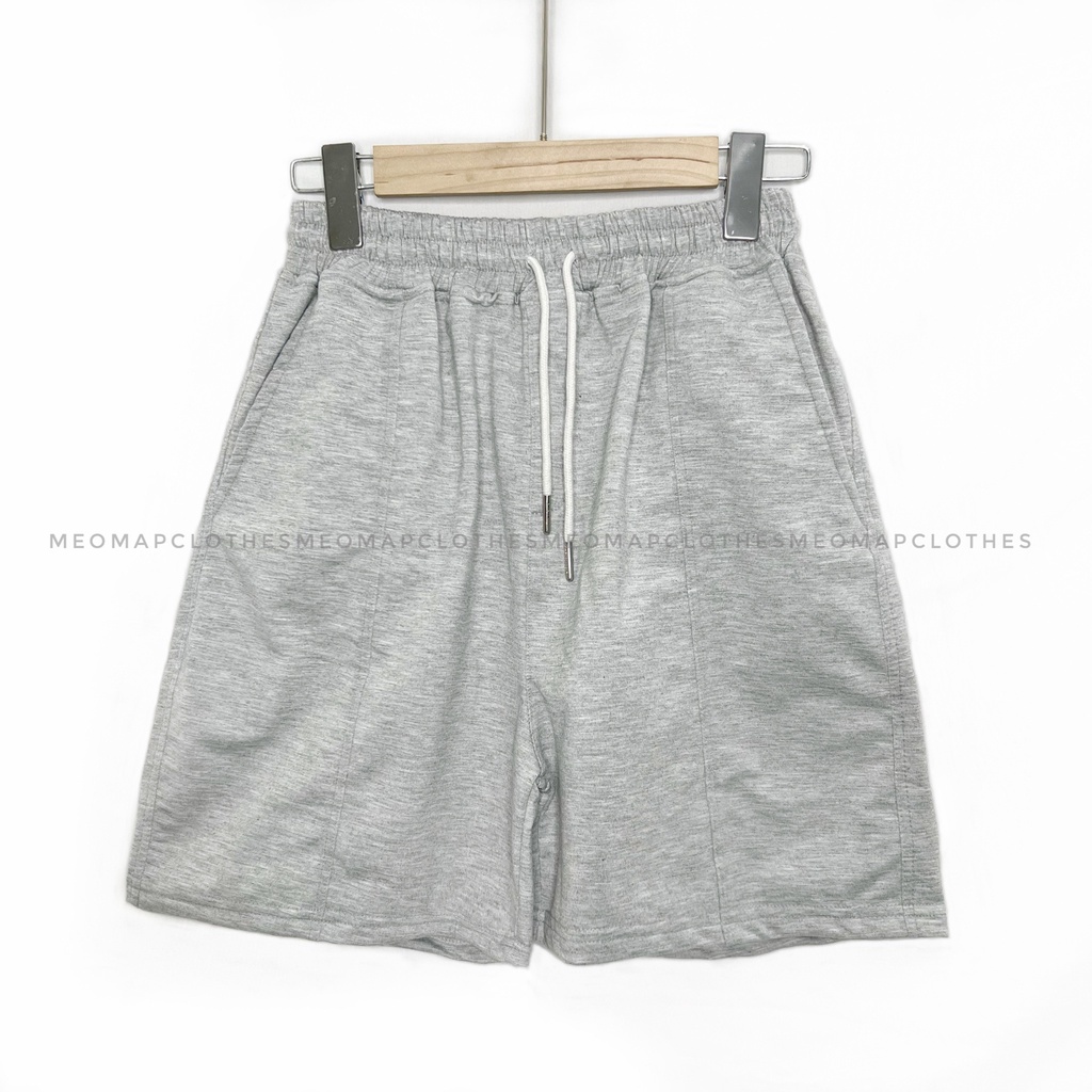 Quần short thun da cá bigsize nam nữ unisex ống rộng lưng chun