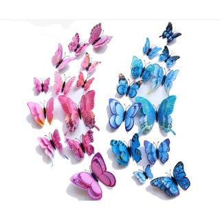 Bộ 12 Con Bướm 3D Dán Tường