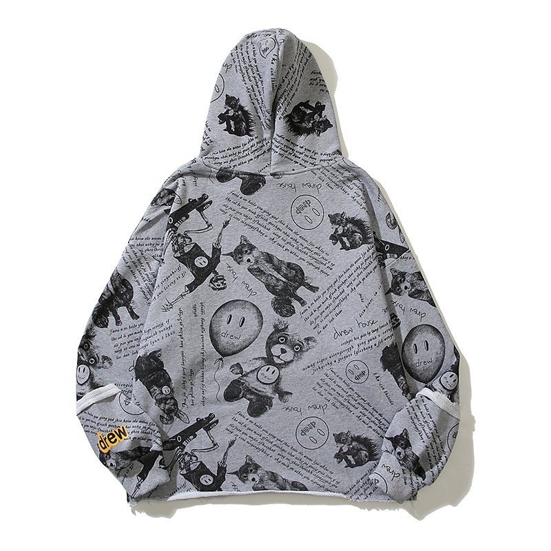 Hàng Bán Chạy Áo Hoodie Thể Thao Cotton Tay Dài In Chữ Vẽ Graffiti Và Ngôi Nhà Trượt Băng Nghệ Thuật Giản Dị Dành Cho Nam Và Nữ