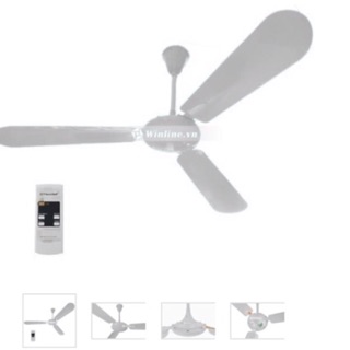 Quạt trần cánh nhôm điều khiển từ xa QT 1400X điện cơ Thống Nhất