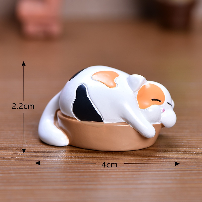 Tiểu cảnh mini ❤️ Mô hình mèo và các con vật tham lam trang trí tiểu cảnh sen đá, sân vườn, terrarium