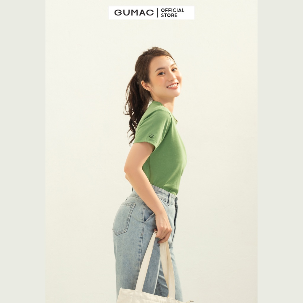 [Mã WABRGUM giảm 10% tối đa 30K đơn 99K] Áo thun nữ cổ tròn thời trang GUMAC ATC03035