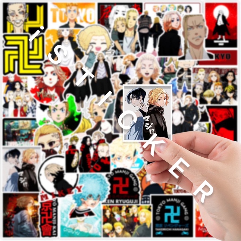 Sticker Tokyo Revenge màu, trắng đen siêu hot chống thấm nước dán mũ nón bảo hiểm, điện thoại, laptop