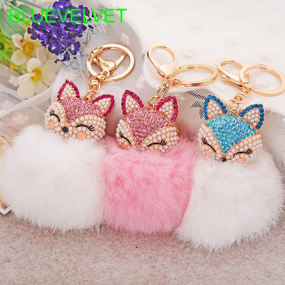 Pompom Women charm Keyring Car Key handmade Jewelry