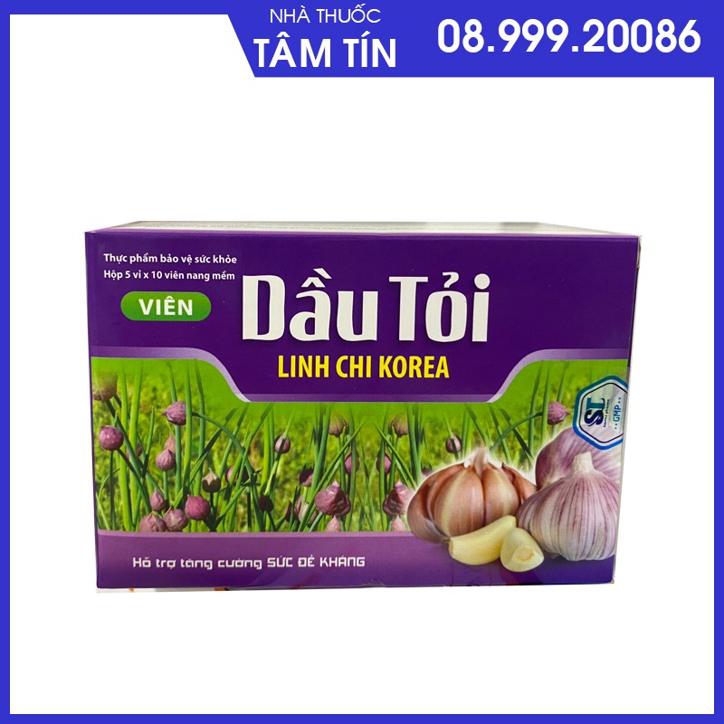 Tinh Dầu Tỏi hộp 50 viên nang mềm bồi bổ cơ thể, giảm mỡ trong máu, bảo vệ tim mạch, chống lão hóa da
