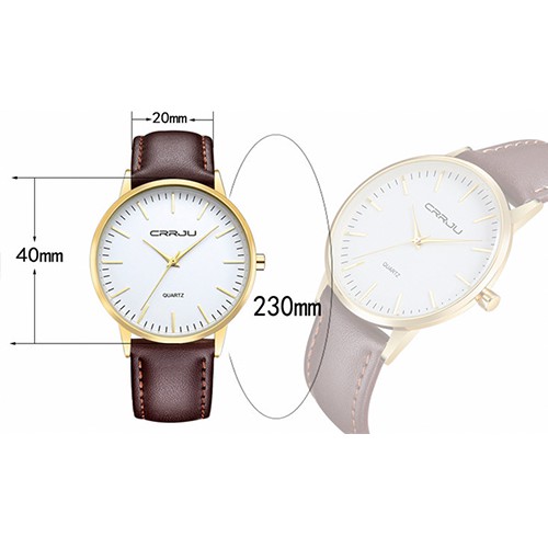 Đồng Hồ CRRJU 2117 Cho Nam Dây Đeo Da Sang Trọng Máy Thạch Anh Cao Cấp