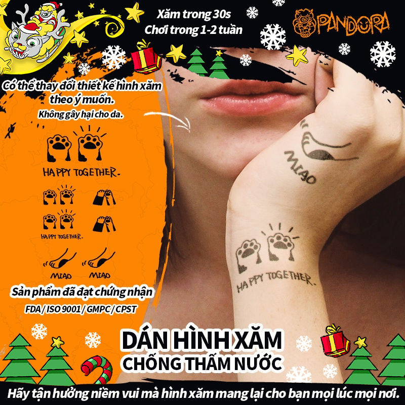 Kết hợp các Hình Xăm Dán Tạm nhỏ cute Thời 15 Ngày Không Thấm Nước Thích hợp cho cả nam và nữ XLAA-33