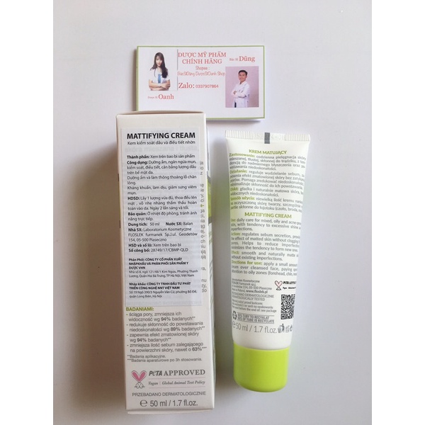 Kem Dưỡng Ẩm Kiểm Soát Dầu Và Điều Tiết Nhờn Floslek Anti Acne Mattifying Cream