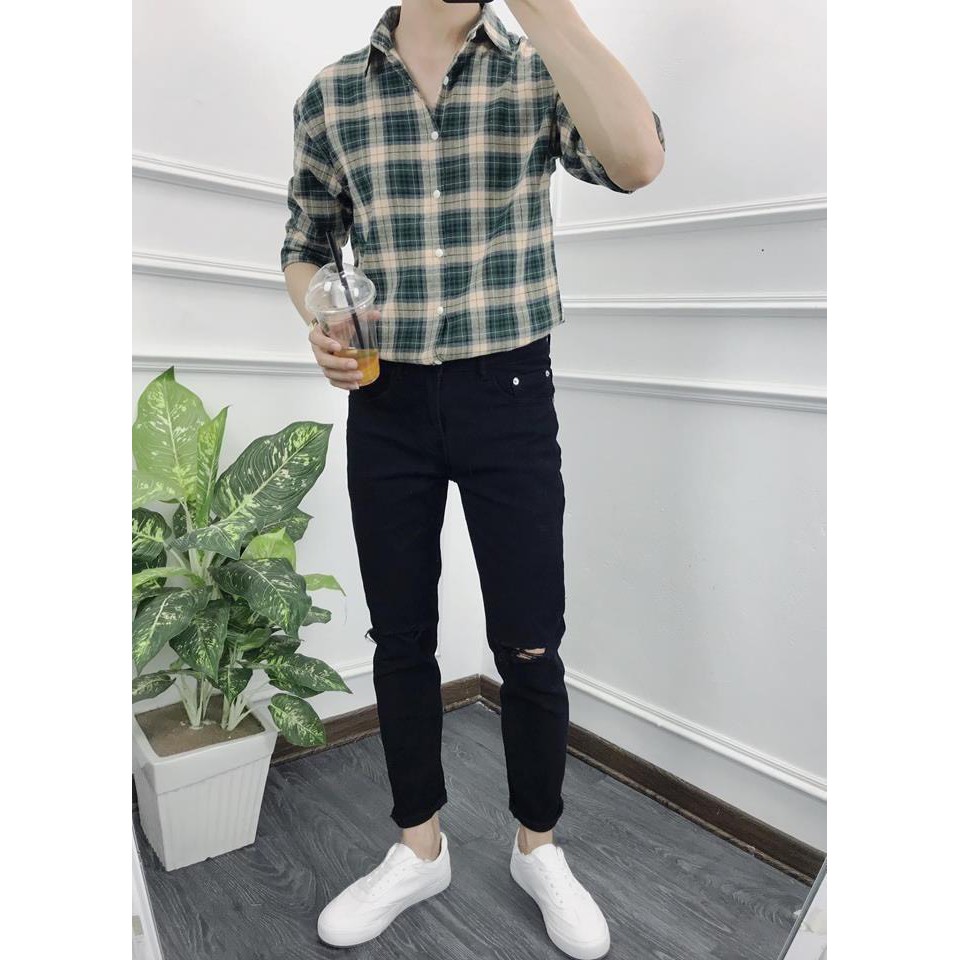 Quân jean nam cao cấp jean theo set bộ chuẩn đẹp vải dày co dãn from chuẩn như hình