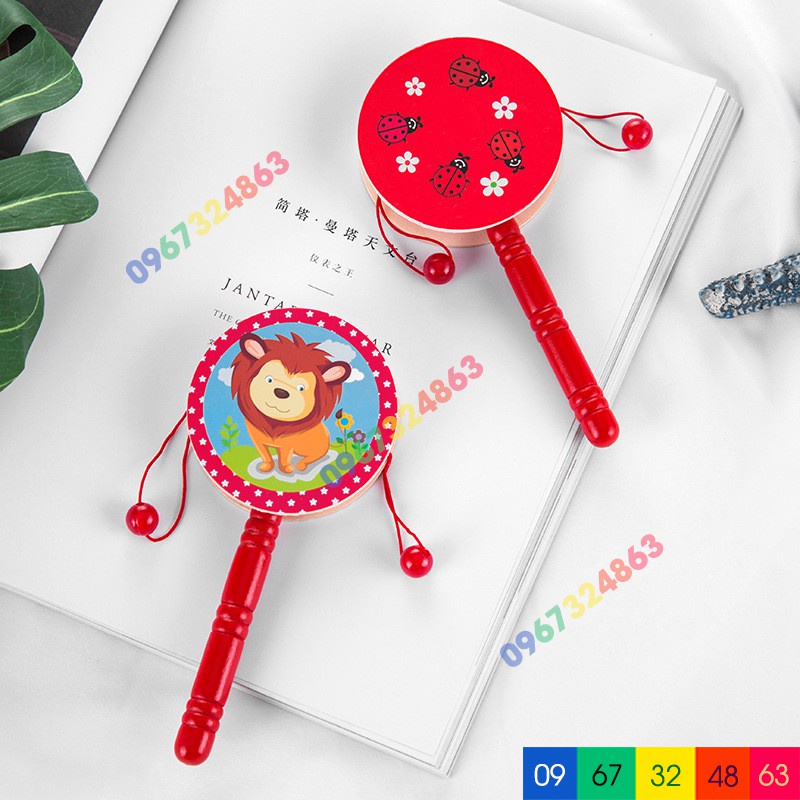 Lục lạc trống gỗ cho bé tạo tiếng động dễ thương bé rất thích