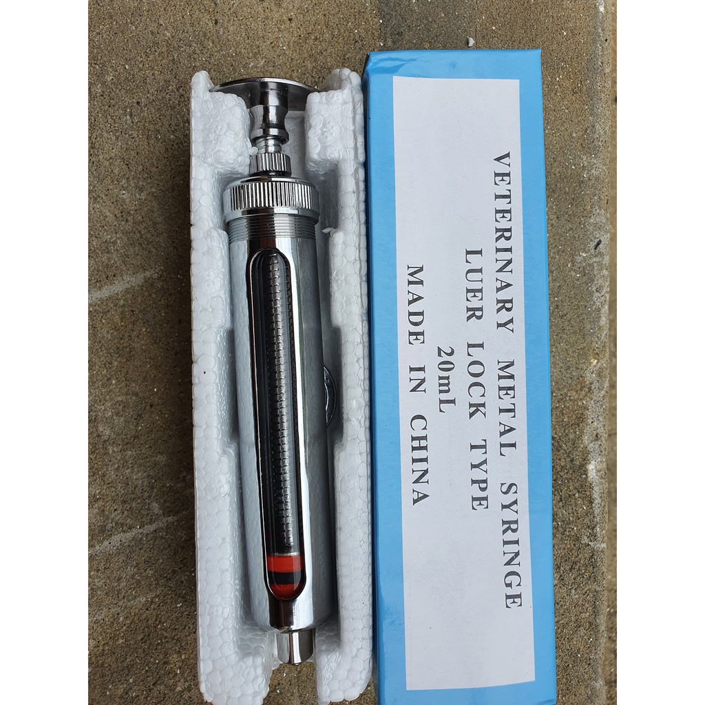 Xilanh inox 20ml loại thường, bơm tiêm thú y inox 20ml