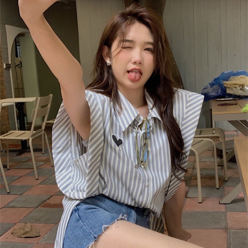 Áo Sơ Mi Không Tay Dáng Rộng Dễ Phối Đồ Thời Trang Mùa Hè Cho Nữ