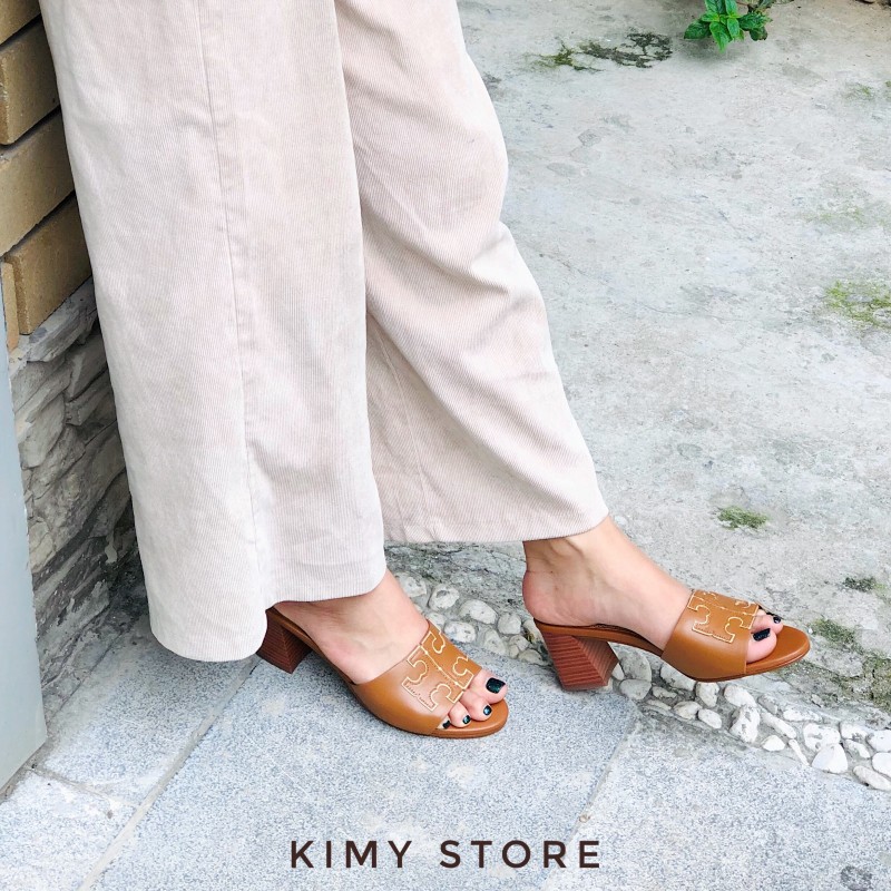 Dép cao gót nữ, guốc cao 5 phân da thật hàng xuất khẩu - Kimy Store