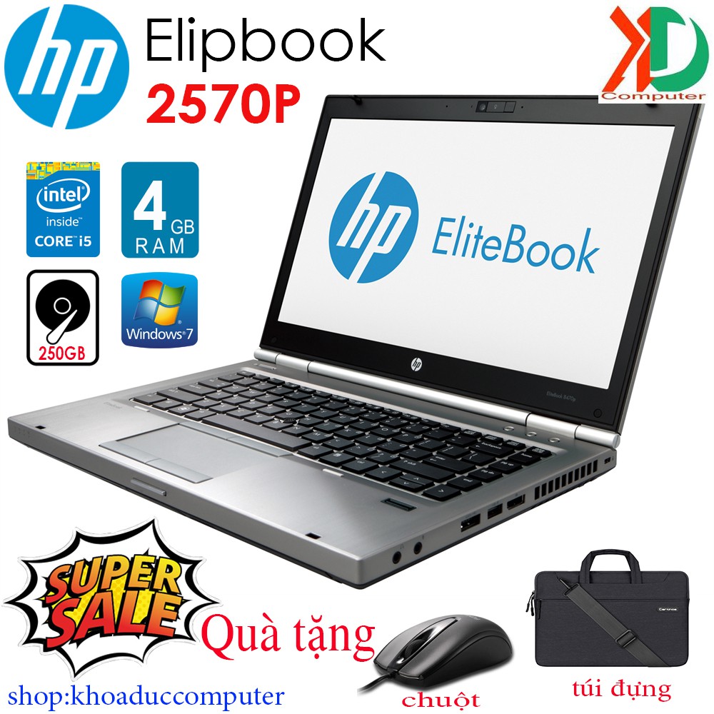 Laptop HP Elipbook 2570P - Core i5-3340M/4gb Ram/250gb HDD/12.5inch HD vỏ nhôm siêu bền
