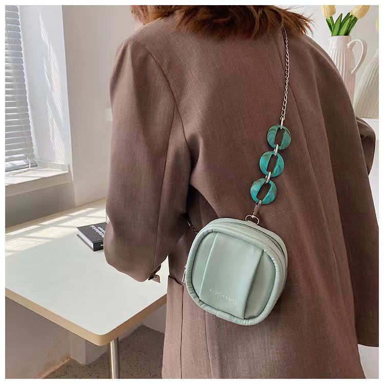 Túi đeo chéo mini dáng vuông màu Macaroon thời trang cho nữ 2022 Túi đeo vai dây xích hợp thời trang Túi đựng đồ