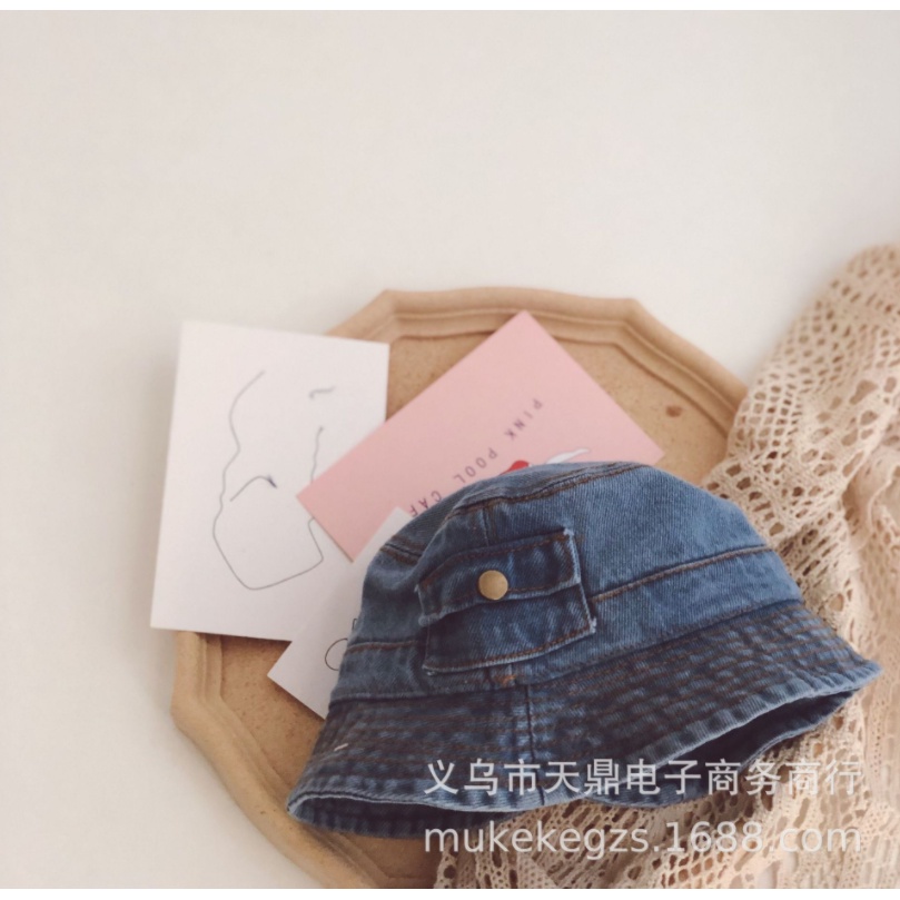 Mũ bucket jean denim cho bé trai và gái