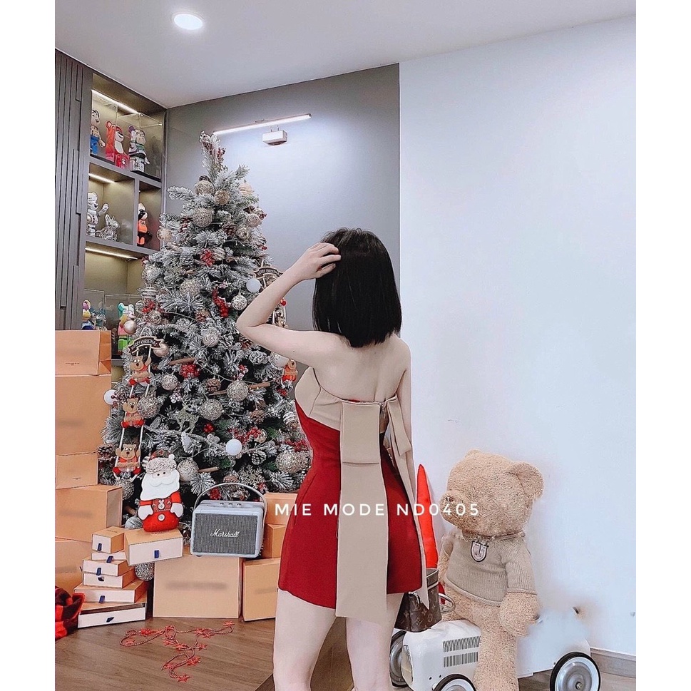 Đầm cup ngực phối nơ bản to buộc sau lưng siêu hot, siêu sang chảnh %^^*LYN