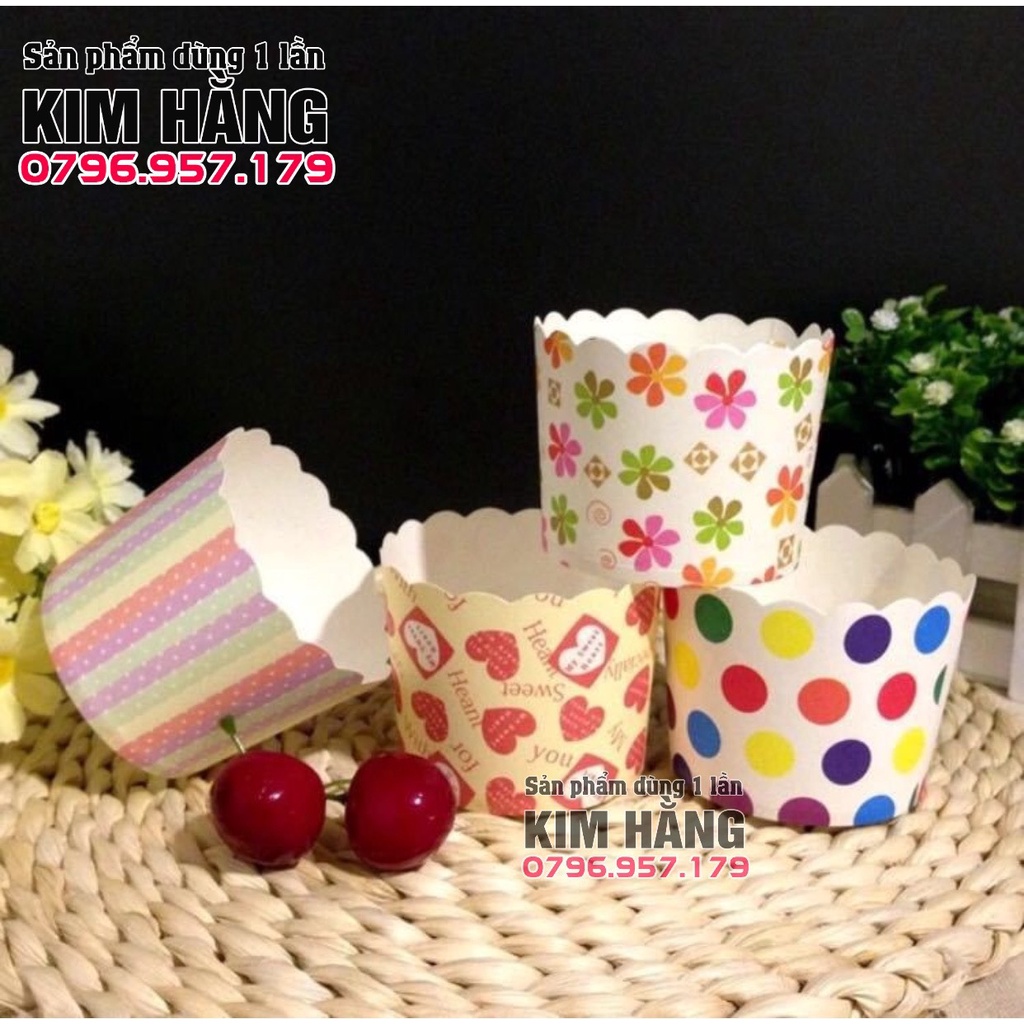 Ly giấy cupcake nướng bánh  - hoa văn ngẫu nhiên