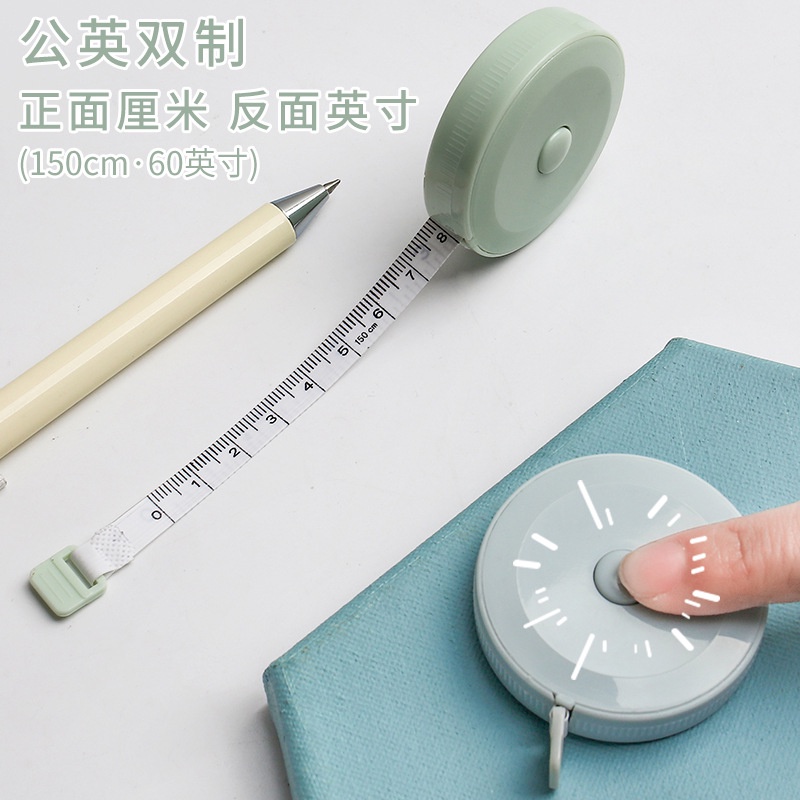 Cuộn thước dây bằng nhựa 150cm / 60in màu sắc ngẫu nhiên tiện lợi