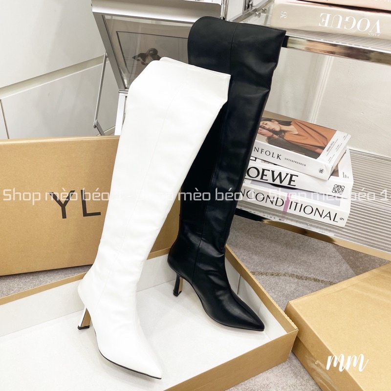 Bốt boot đùi xẻ mai phương bùi mũi nhọn gót nhọn fullbox hàng quảng châu cao cấp