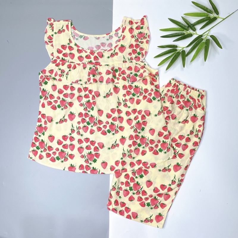 Đồ tole lanh nữ mặc nhà quần lửng áo cánh tiên, tole bigsize (45-70kg) | BigBuy360 - bigbuy360.vn