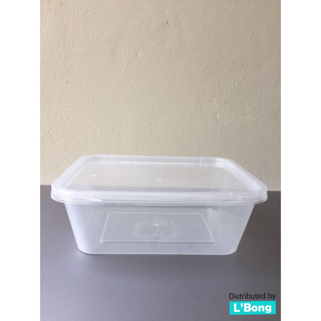 (Combo 100 cái) Hộp đựng thức ăn chữ nhật 500ml