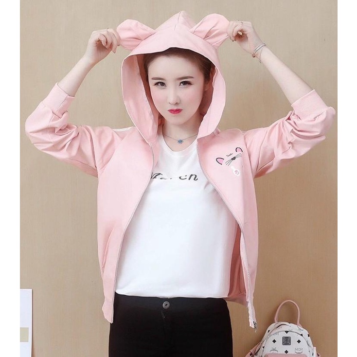 Áo khoác dù nữ 2 lớp cao cấp chạy phối dọc viền cánh tay 2 bên, nhiều màu , AKDA1
