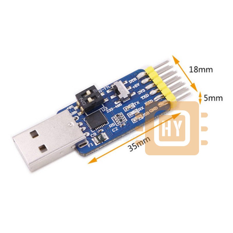 USB CP2102 to TTL RS232 USB TTL to RS485 Mutual Convert 6 in 1 Convert Module Board 3.3V/5V compatible