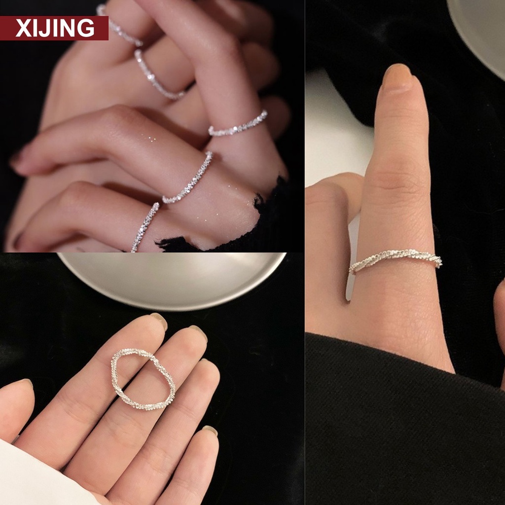 Bộ 3 nhẫn đính đá lấp lánh thời trang dành cho nữ