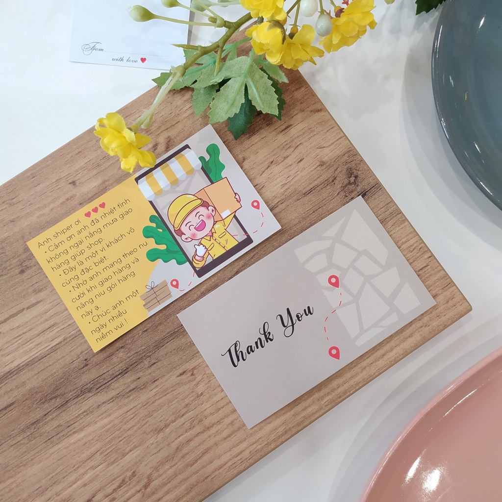 100 Thiệp cảm ơn Shipper - Thiệp tri ân - Thẻ Cảm ơn - Card in Thank you gửi Shipper dành cho shop bán hàng