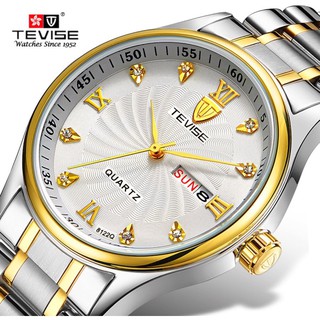 đồng hồ cơ tevise mặt tròn dây inox